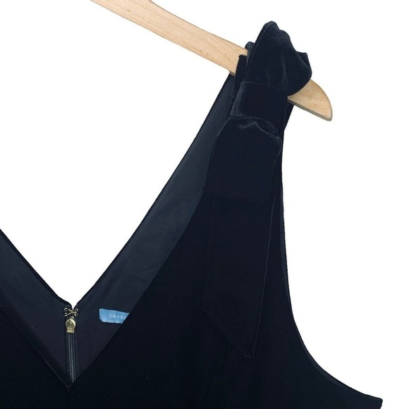 Draper James Velvet Bow Shoulder Dress Womens Size 20 Black NWT $175 - Picture 7 of 16